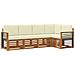 Set divani 5 pcs Naturale e Crema Legno di Acacia Massello - Foto miniatura 1