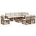 Set Divano da Giardino 9 pcs Beige e Bianco Crema polyrattan - Foto miniatura 1