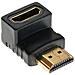adattatore hdmi 19pin type-a maschio a hdmi 19pin type-a femmina angolato a 90 gradi verso il basso, pin dorati - Foto miniatura 1