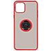 Cover Iphone 12 / 12 Pro Bimateriale Anello In Metallo Funzione Supporto Rosso - Foto miniatura 1