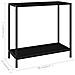 Tavolo Consolle Nero 80x35x75 Cm In Vetro Temperato - Foto miniatura 7