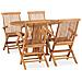 Set Da Pranzo Da Giardino 5 Pz Pieghevole In Massello Di Teak - Foto miniatura 1