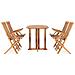 Set Da Pranzo Da Giardino 5 Pz Pieghevole In Massello Di Teak - Foto miniatura 2