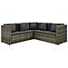 Set Divani da Giardino 4 pz con Cuscini in Polyrattan Grigio - Foto miniatura 2