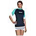 Rash Guard Loose Fit Manica Corta Donna Nero / acquamarina 2 - Foto miniatura 1