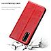 Custodia Compatibile Con Vivo Y70 In Rosso Mela - Coperchio Protettiva Con Chiusura Magnetica, Funzione Stand E Tasca Per Le Carte - Foto miniatura 7
