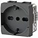 Presa Elettrica Schuko Tipo P40 Compatibile Con Bticino Livinglight Antracite - Foto miniatura 1