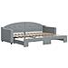 Divano Letto Con Letto Estraibile Grigio Chiaro 80x200 Tessuto - Foto miniatura 2