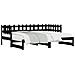Dormeuse Estraibile Nera 2x (90x190) Cm Legno Massello Di Pino - Foto miniatura 2
