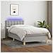 Letto a Molle Materasso e LED Grigio Chiaro 90x200 cm Tessuto - Foto miniatura 5