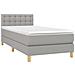 Letto a Molle Materasso e LED Grigio Chiaro 90x200 cm Tessuto - Foto miniatura 7