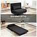 Poltrona Letto 3 in 1 con Schienale Reclinabile su 6 Posizioni in Tessuto, 94x78x80 cm, Nero - Foto miniatura 6
