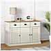 Credenza Cassetti VIGO 113x40x75 cm Legno Massello Pino Bianco - Foto miniatura 2