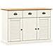Credenza Cassetti VIGO 113x40x75 cm Legno Massello Pino Bianco - Foto miniatura 1