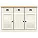 Credenza Cassetti VIGO 113x40x75 cm Legno Massello Pino Bianco - Foto miniatura 5