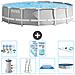 Piscina Fuori Terra - In Giro - 427x427x107 Cm - Grigio - Include Accessori Coordinati Cb46 - Foto miniatura 1