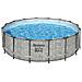 Piscina Fuori Terra - In Giro - 488x122 Cm - Grigio - Include Accessori Coordinati Cb34 - Foto miniatura 3