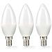 Confezione Da 3 Lampadine Led E14 4,9 W 470 Lm 2700 K A Forma Di Candela, Bianco - Foto miniatura 1