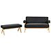 Set Da Salotto Tamre Bouclé Nero /marrone Chiaro - Foto miniatura 3