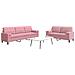 Set di Divani 2 pz con Cuscini e Rinforzi rosa in Velluto - Foto miniatura 2