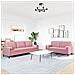 Set di Divani 2 pz con Cuscini e Rinforzi rosa in Velluto - Foto miniatura 3