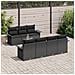 Set di Divano da Giardino 8 pezzi con Cuscini Nero Polirattan Acacia - Foto miniatura 3
