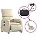Poltrona Massaggiante Elettrica Reclinabile Crema Similpelle - Foto miniatura 6
