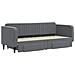 Divano Letto Estraibile Cassetti Grigio Scuro 80x200cm Velluto - Foto miniatura 3