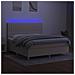 Letto a Molle con Materasso e LED Crema 160x200 cm in Tessuto - Foto miniatura 4