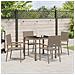 Set da Pranzo per Giardino 5 pcs Grigio 90 x 90 x 75 cm - Foto miniatura 4