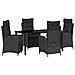 Set da Pranzo per Giardino 5 pcs Nero Poly Rattan - Foto miniatura 1