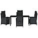Set da Pranzo per Giardino 5 pcs Nero Poly Rattan - Foto miniatura 7