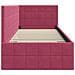 Cornice del letto ad angolo Rosso Vino 80 cm x 200 cm Tessuto - Foto miniatura 6