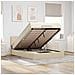 Pouf Letto con Materasso Crema 140x190 cm in Tessuto - Foto miniatura 2