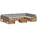 Set divani con cuscino 10 pcs Grigio Naturale e Chiaro - Foto miniatura 1