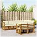Set divani 8 pcs Naturale e Crema Legno di Acacia Massello - Foto miniatura 2