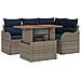 Set Divano da Giardino 5 pz 4-Numero di posti Grigio e Blu Navy - Foto miniatura 1