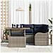Set Divano da Giardino 5 pz 4-Numero di posti Grigio e Blu Navy - Foto miniatura 6
