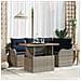 Set Divano da Giardino 5 pz 4-Numero di posti Grigio e Blu Navy - Foto miniatura 7