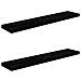 Scaffali A Parete 2 Pz Nero Lucido 120x23,5x3,8 Cm In Mdf - Foto miniatura 2
