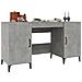 Scrivania Grigio Cemento 140x50x75 Cm In Legno Multistrato - Foto miniatura 5