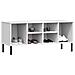 Scarpiera Gambe Metallo Bianco 106x35x45cm Legno Massello Oslo - Foto miniatura 3