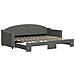 Divano Letto Con Letto Estraibile Grigio Scuro 80x200 Tessuto - Foto miniatura 2
