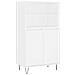 Credenza Alta Bianca 60x36x110 Cm In Legno Multistrato - Foto miniatura 2