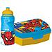 Set Borraccia Da 380 Ml E Sandwich Box Blu Per Bambini In Plastica Spiderman Con Banda Antiscivolo E Chiusura Di Sicurezza - Foto miniatura 1