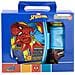 Set Borraccia Da 380 Ml E Sandwich Box Blu Per Bambini In Plastica Spiderman Con Banda Antiscivolo E Chiusura Di Sicurezza - Foto miniatura 3