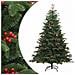 Albero Natale Artificiale Incernierato Con Pigne E Bacche 210cm - Foto miniatura 2