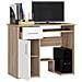 Scrivania per computer JAY, 1 anta e 1 cassetto, 90x50x74 cm, Colore Sonoma Quercia e Bianco - Foto miniatura 2