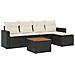 Set Divano da Giardino 6 pz con Cuscini Nero in Polyrattan - Foto miniatura 1