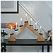 Candelabro Avvento Natalizio Elettrico Led 7 Candele di Natale Colore Legno - Foto miniatura 3